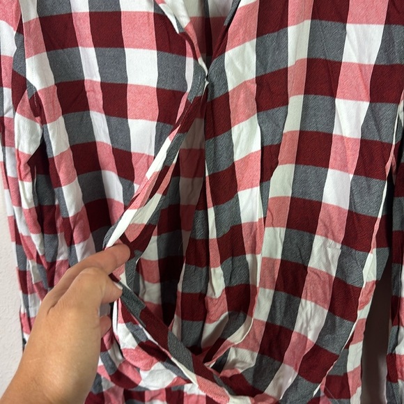 Rag & Bone Camille Top Drape Front High Low Plaid Checkered size Large - Picture 5 of 10